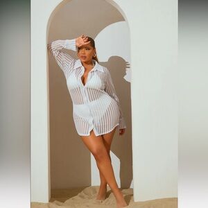 Breezy white cover-up blouse🤍